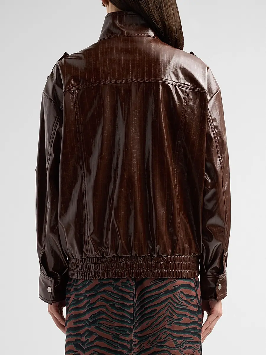 3.1 Phillip Lim Women's Faux-Leather Bomber Jacket | Thumbnail 3 3.1 Phillip Lim Women's Faux-Leather Bomber Jacket | Thumbnail 3