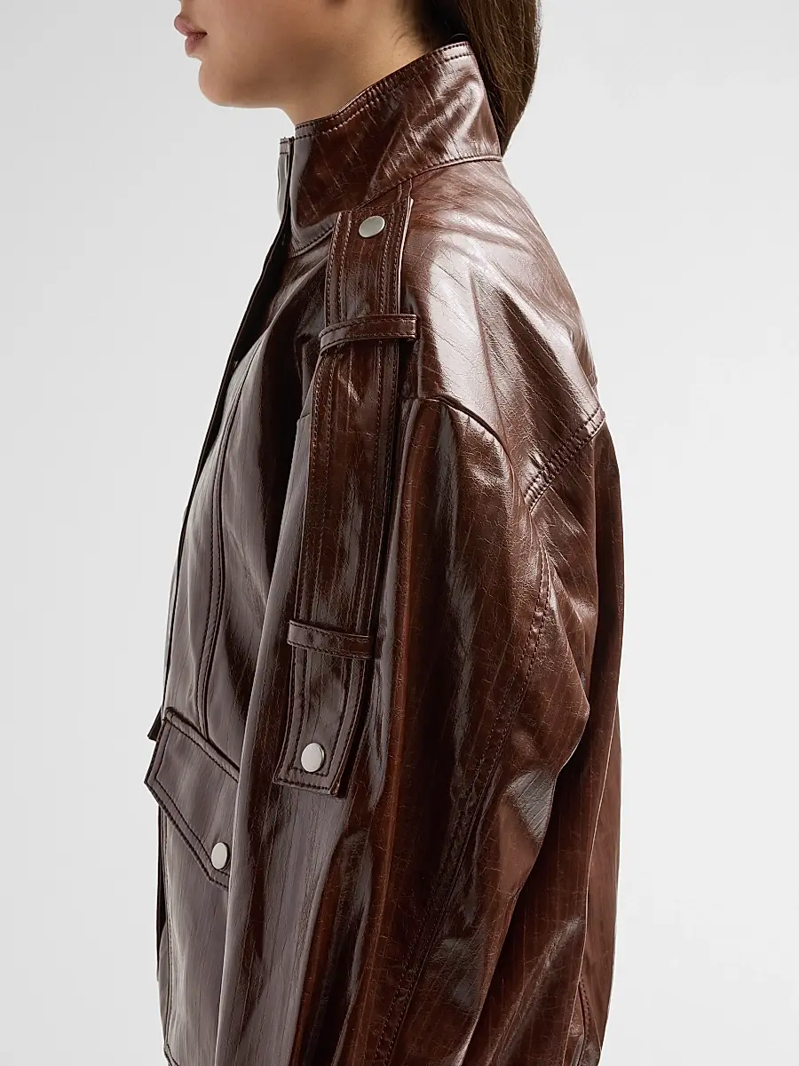 3.1 Phillip Lim Women's Faux-Leather Bomber Jacket | Thumbnail 5 3.1 Phillip Lim Women's Faux-Leather Bomber Jacket | Thumbnail 5