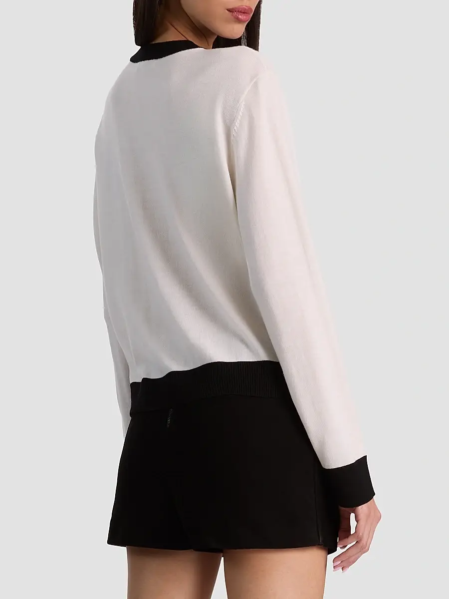 Alice + Olivia Women's Gleeson Staceface Leopard Merino Wool Pullover Sweater | Thumbnail 3