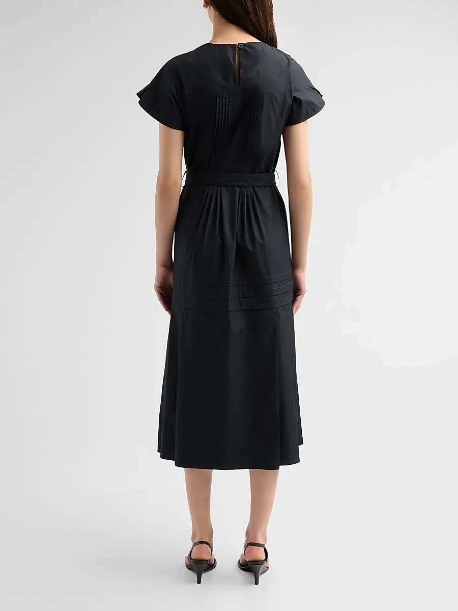 3.1 Phillip Lim Women's Pleated Cotton Poplin Midi Dress | Thumbnail 3