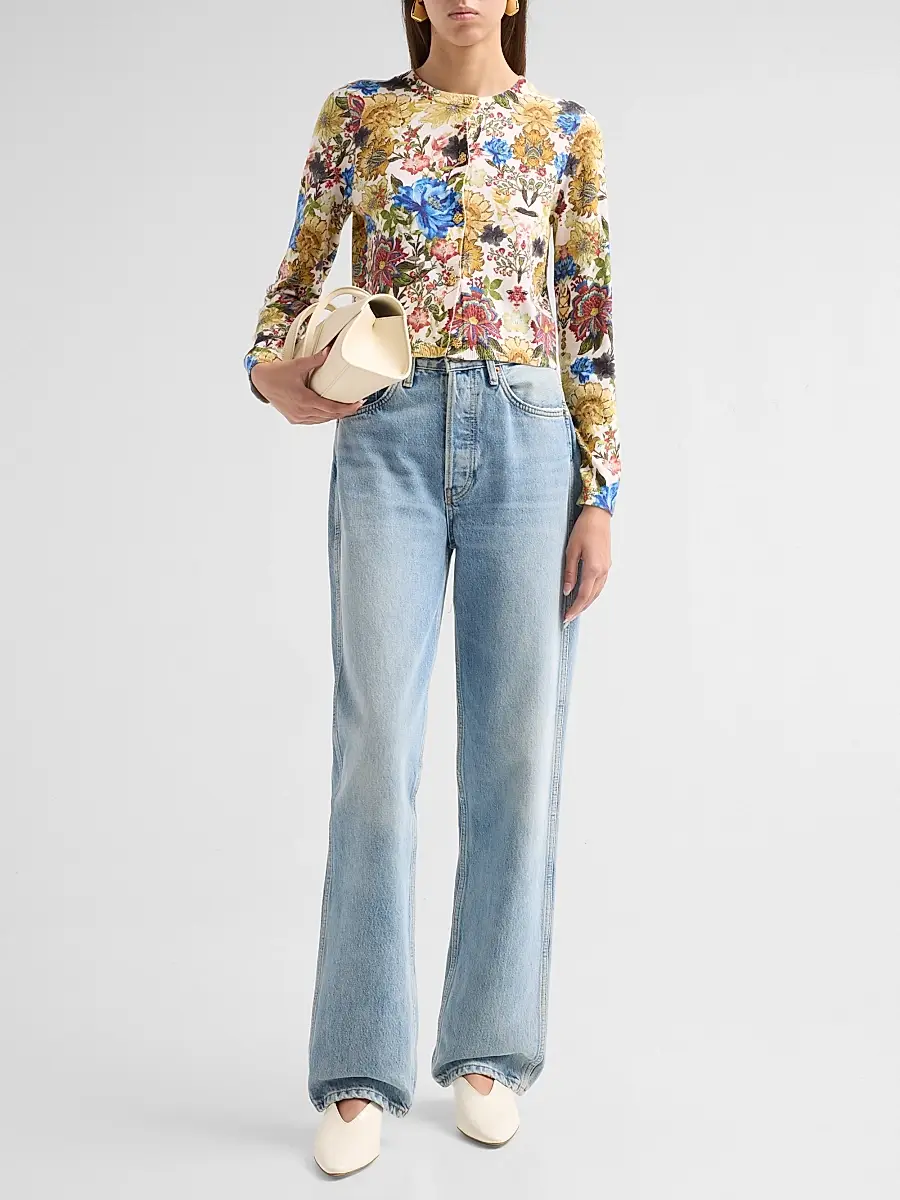 Alice + Olivia Women's Carson Floral Cotton-Blend Cardigan | Thumbnail 2 Alice + Olivia Women's Carson Floral Cotton-Blend Cardigan | Thumbnail 2