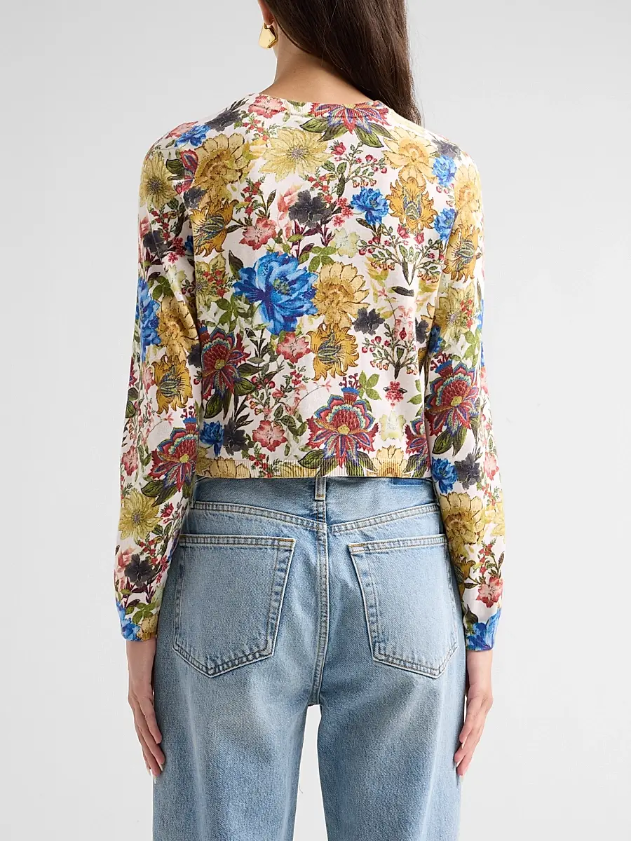 Alice + Olivia Women's Carson Floral Cotton-Blend Cardigan | Thumbnail 3 Alice + Olivia Women's Carson Floral Cotton-Blend Cardigan | Thumbnail 3