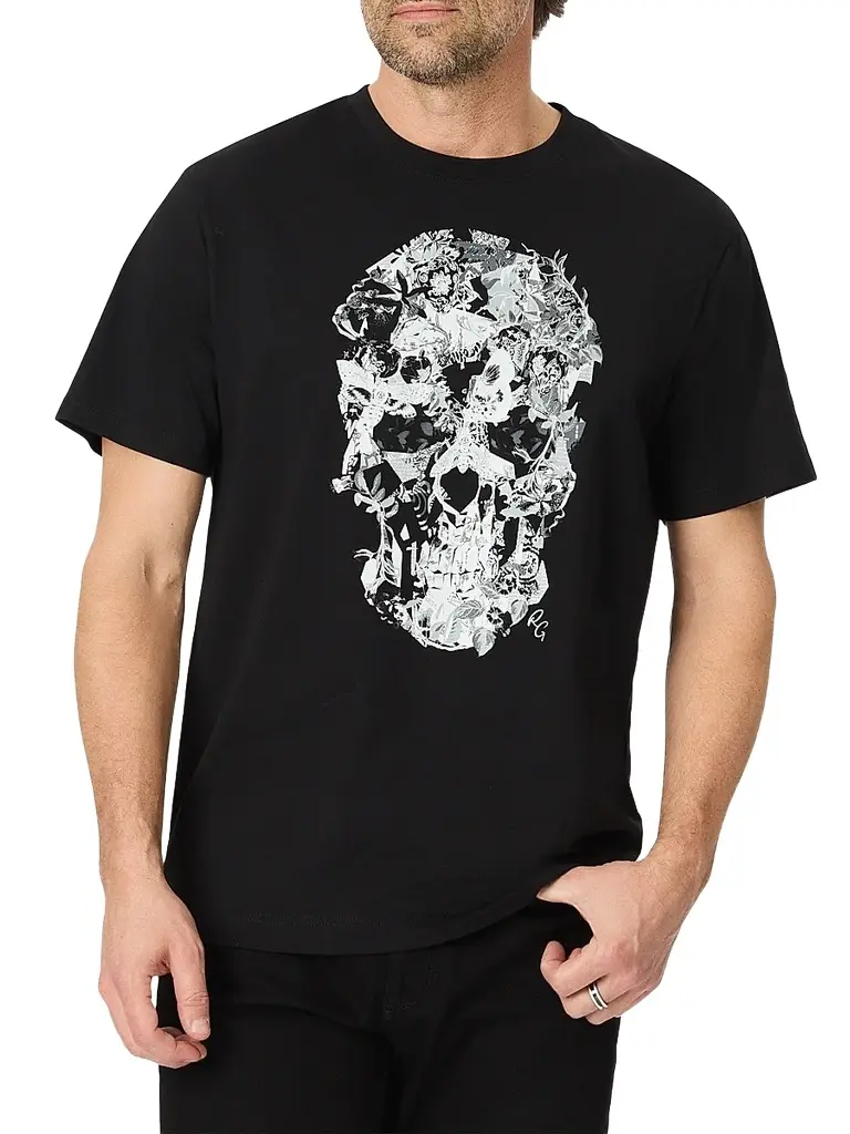 Robert Graham Men's Hallow Bones Graphic Cotton T-Shirt - Black | Image 1 Robert Graham Men's Hallow Bones Graphic Cotton T-Shirt - Black | Image 1