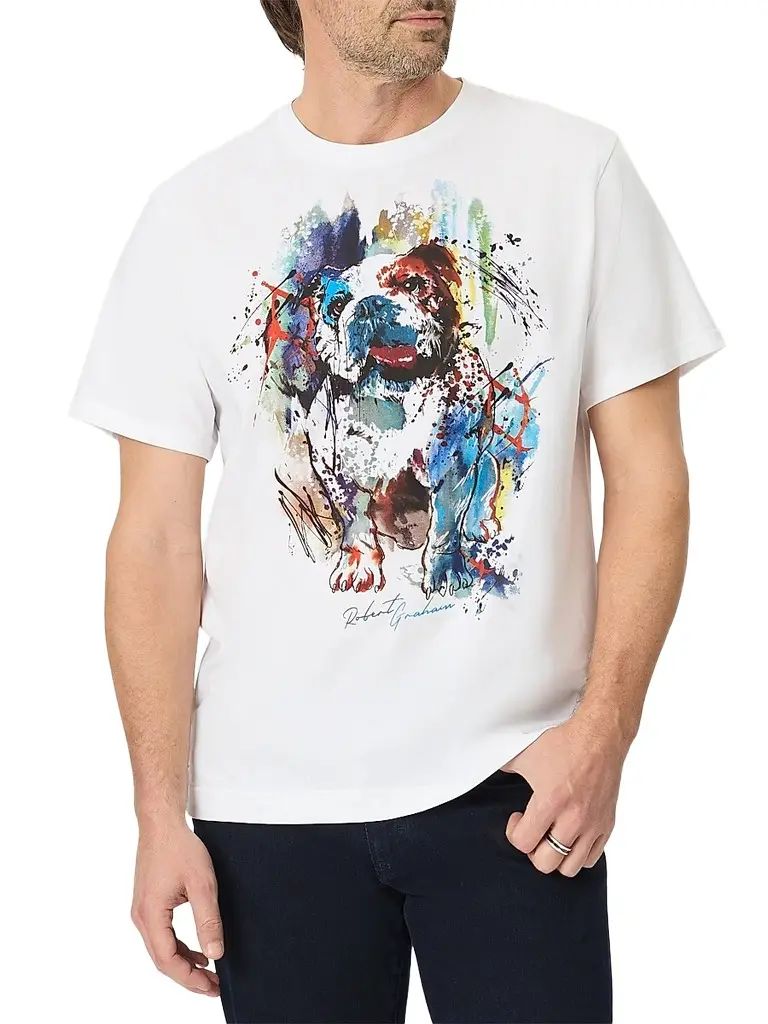 Robert Graham Men's Ruff Sketch Graphic Cotton T-Shirt - White | Image 1 Robert Graham Men's Ruff Sketch Graphic Cotton T-Shirt - White | Image 1