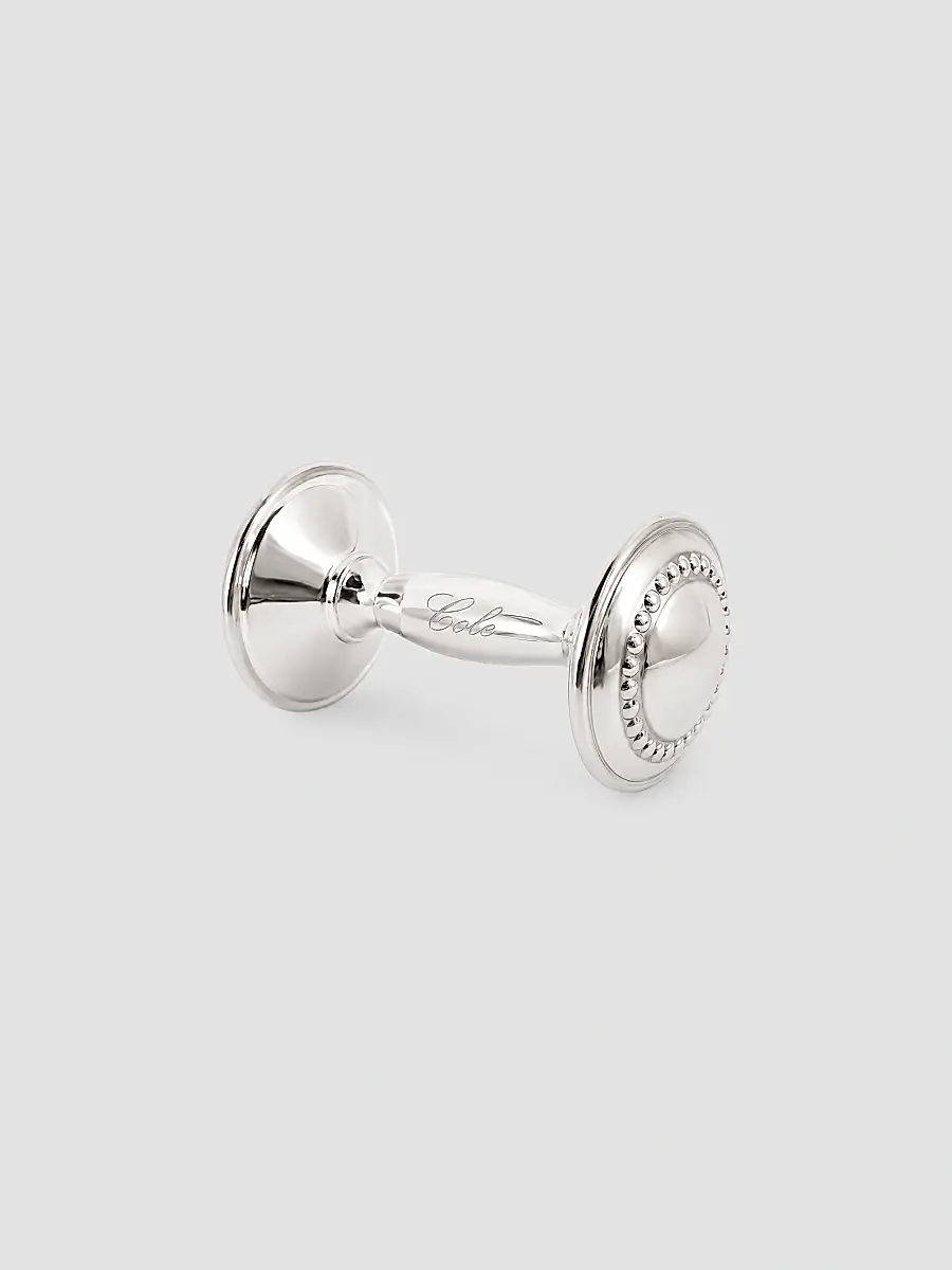 Cunill Unisex Beaded Sterling Silver Barbell Baby Rattle | Thumbnail 4