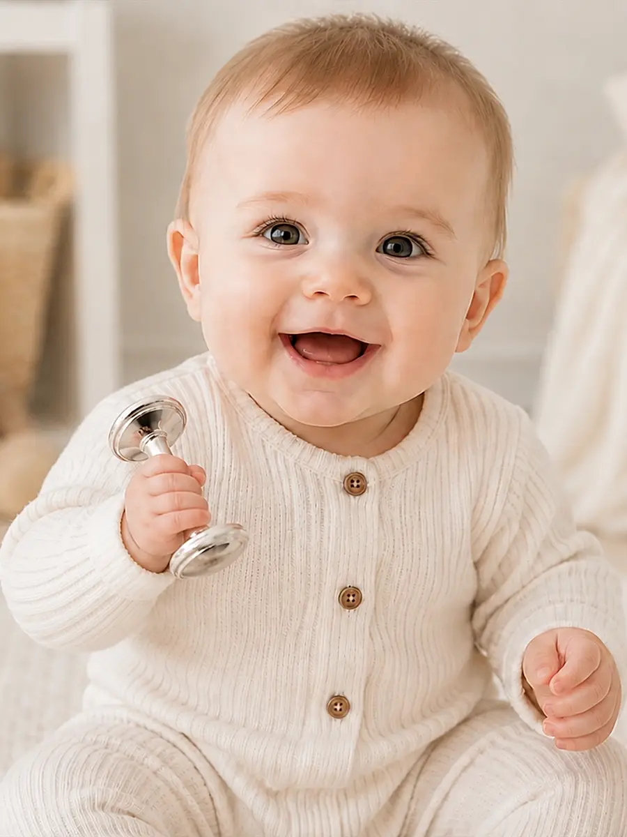 Cunill Unisex Sterling Silver Barbell Baby Rattle | Thumbnail 7 Cunill Unisex Sterling Silver Barbell Baby Rattle | Thumbnail 7