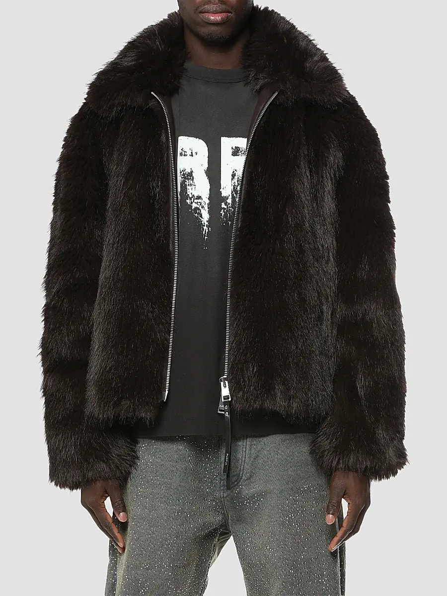 Purple Brand Men's Faux-Fur Shawl Jacket | Thumbnail 3 Purple Brand Men's Faux-Fur Shawl Jacket | Thumbnail 3