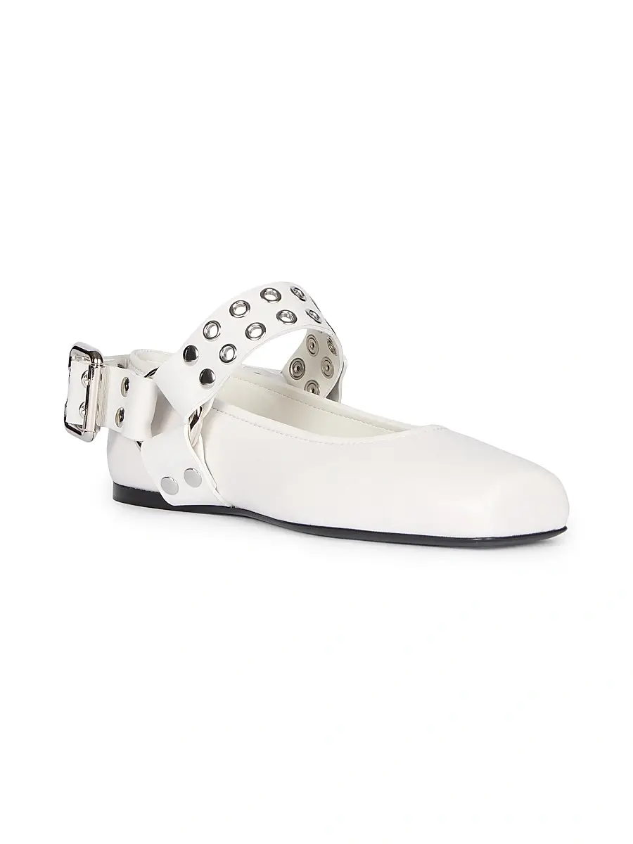 Alaïa Women's Buckle-Accented Leather Ballet Flats | Thumbnail 2 Alaïa Women's Buckle-Accented Leather Ballet Flats | Thumbnail 2