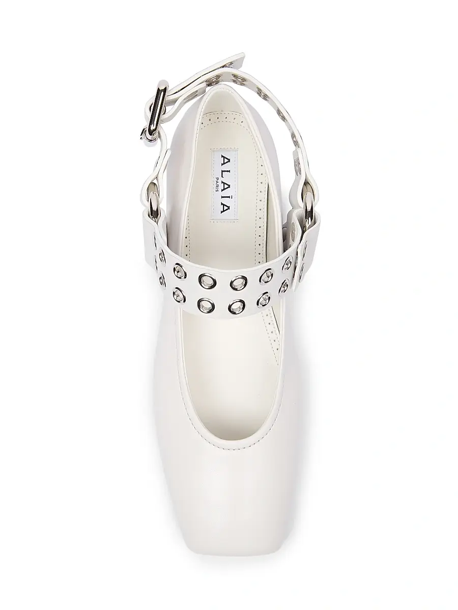 Alaïa Women's Buckle-Accented Leather Ballet Flats | Thumbnail 4 Alaïa Women's Buckle-Accented Leather Ballet Flats | Thumbnail 4