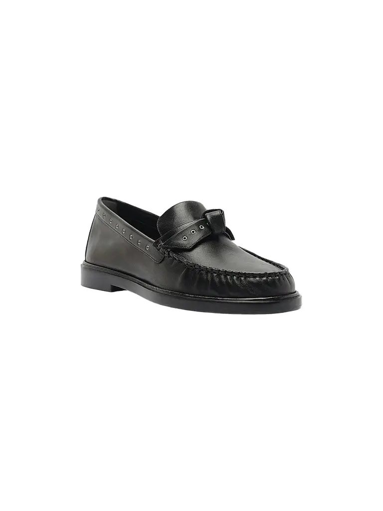 Alexandre Birman Women's Clarita Mini-Eyelet Leather Loafers - Black | Image 1 Alexandre Birman Women's Clarita Mini-Eyelet Leather Loafers - Black | Image 1