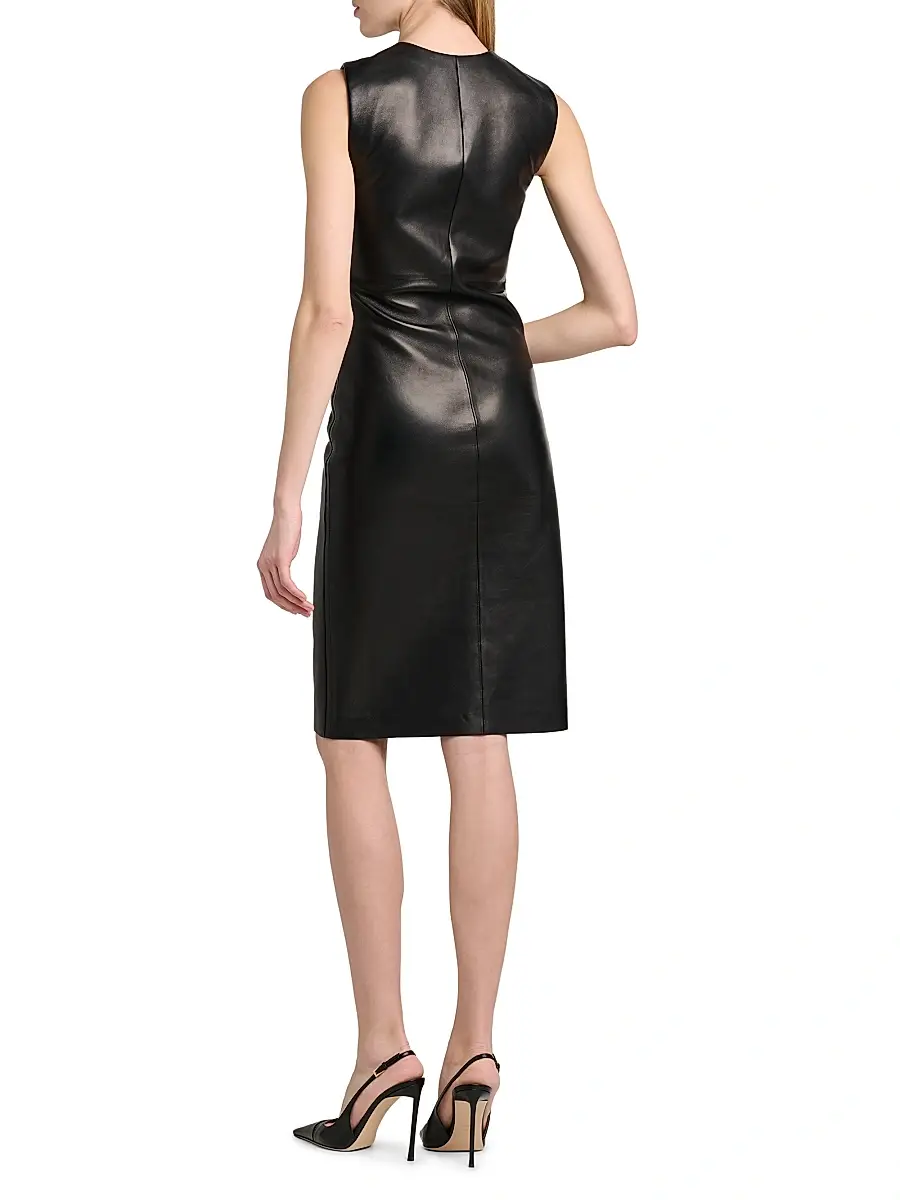Tom Ford Women's Leather Ruched Dress | Thumbnail 5