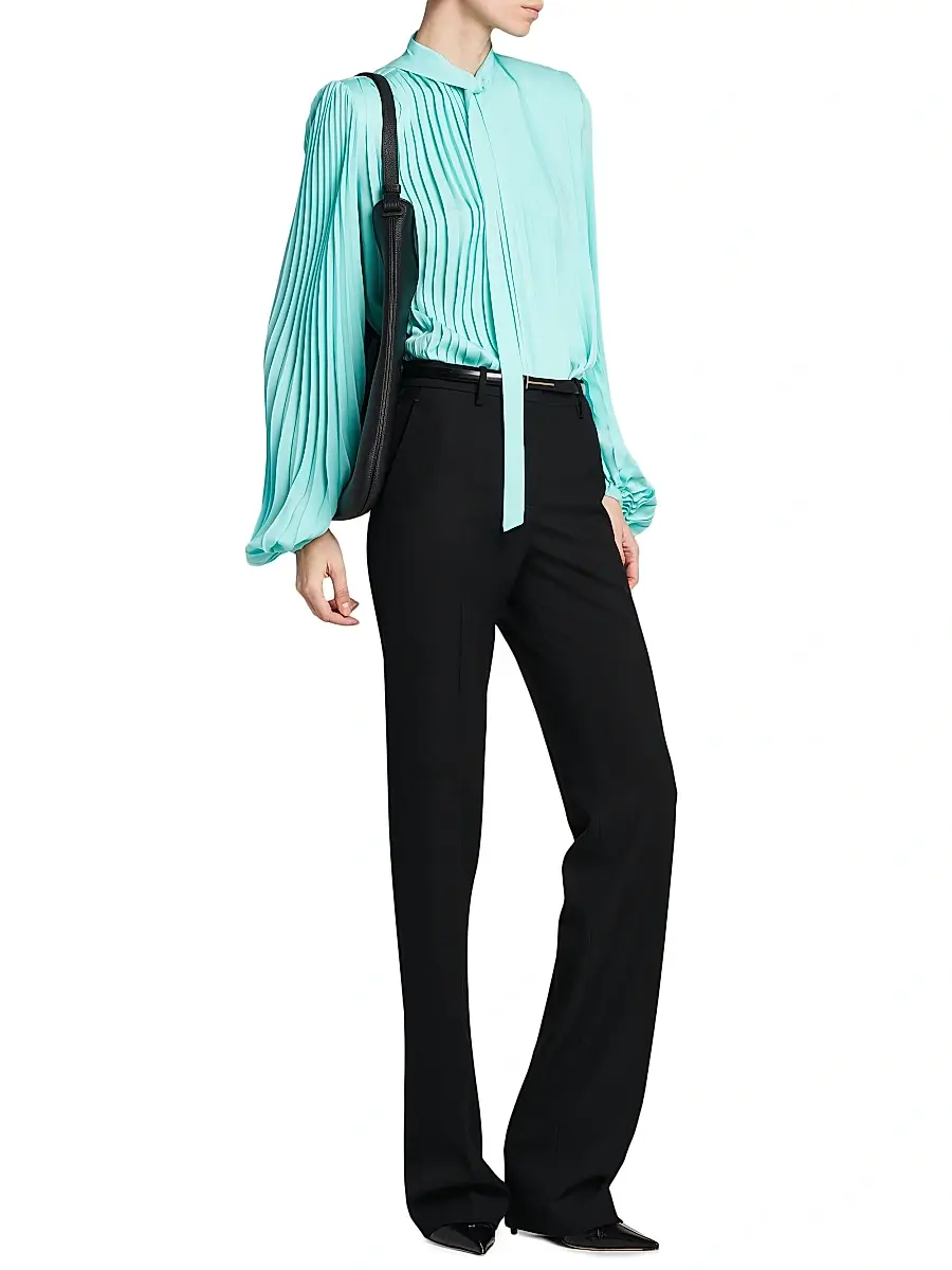 Tom Ford Women's Pleated Pussybow Blouse | Thumbnail 2 Tom Ford Women's Pleated Pussybow Blouse | Thumbnail 2