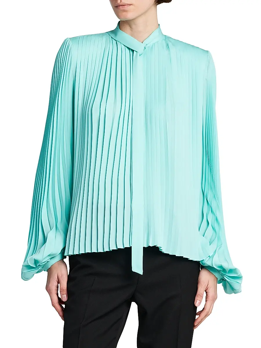 Tom Ford Women's Pleated Pussybow Blouse | Thumbnail 3 Tom Ford Women's Pleated Pussybow Blouse | Thumbnail 3