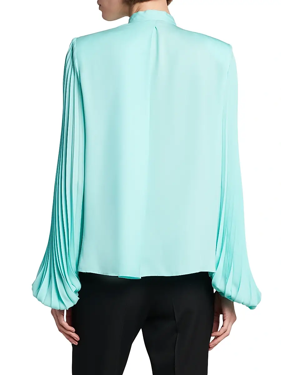 Tom Ford Women's Pleated Pussybow Blouse | Thumbnail 5 Tom Ford Women's Pleated Pussybow Blouse | Thumbnail 5