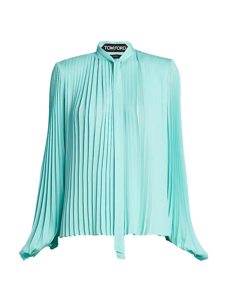 Tom Ford Women's Pleated Pussybow Blouse