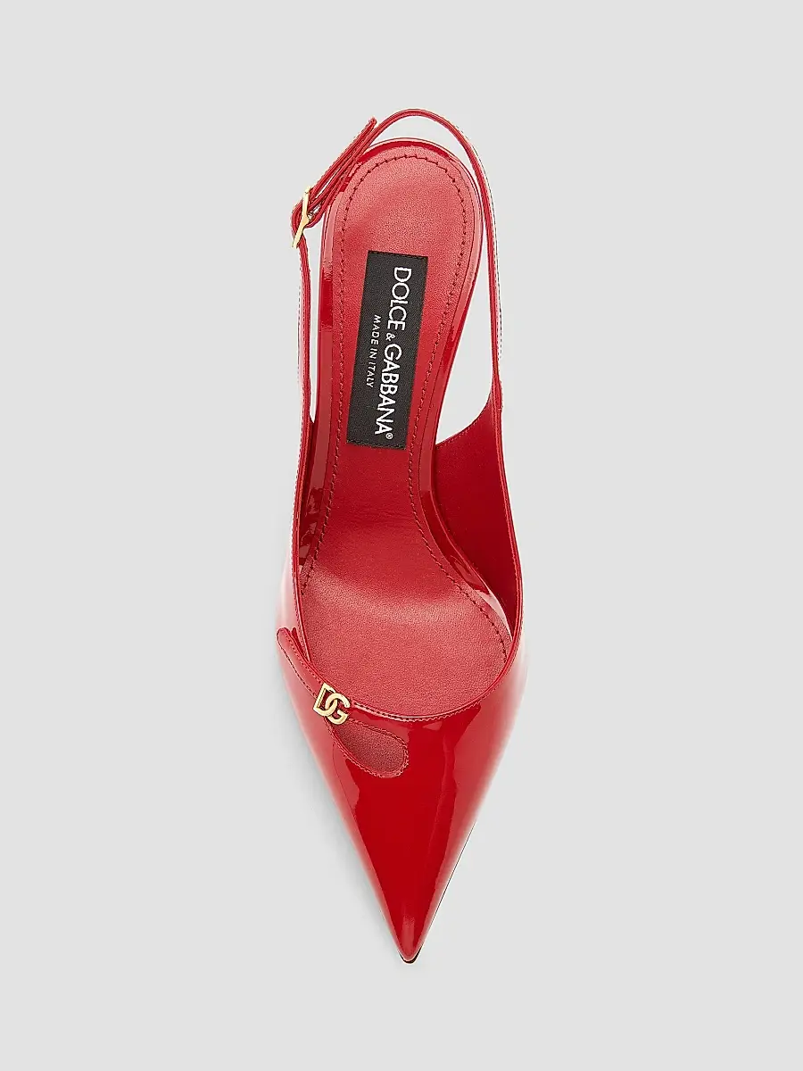 Dolce & Gabbana Women's Vernice 90MM Leather Stiletto Slingback Pumps | Thumbnail 4 Dolce & Gabbana Women's Vernice 90MM Leather Stiletto Slingback Pumps | Thumbnail 4