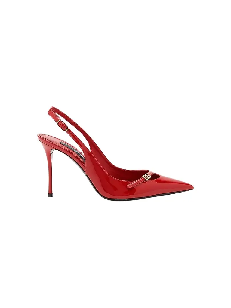 Dolce & Gabbana Women's Vernice 90MM Leather Stiletto Slingback Pumps - Rosso | Image 1 Dolce & Gabbana Women's Vernice 90MM Leather Stiletto Slingback Pumps - Rosso | Image 1