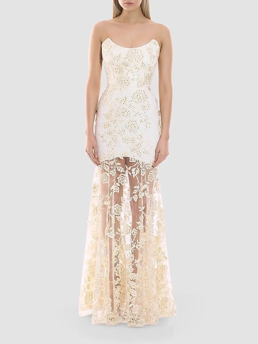 Zhivago Women's The Voice Returns Embroidered Strapless Gown | Thumbnail 2