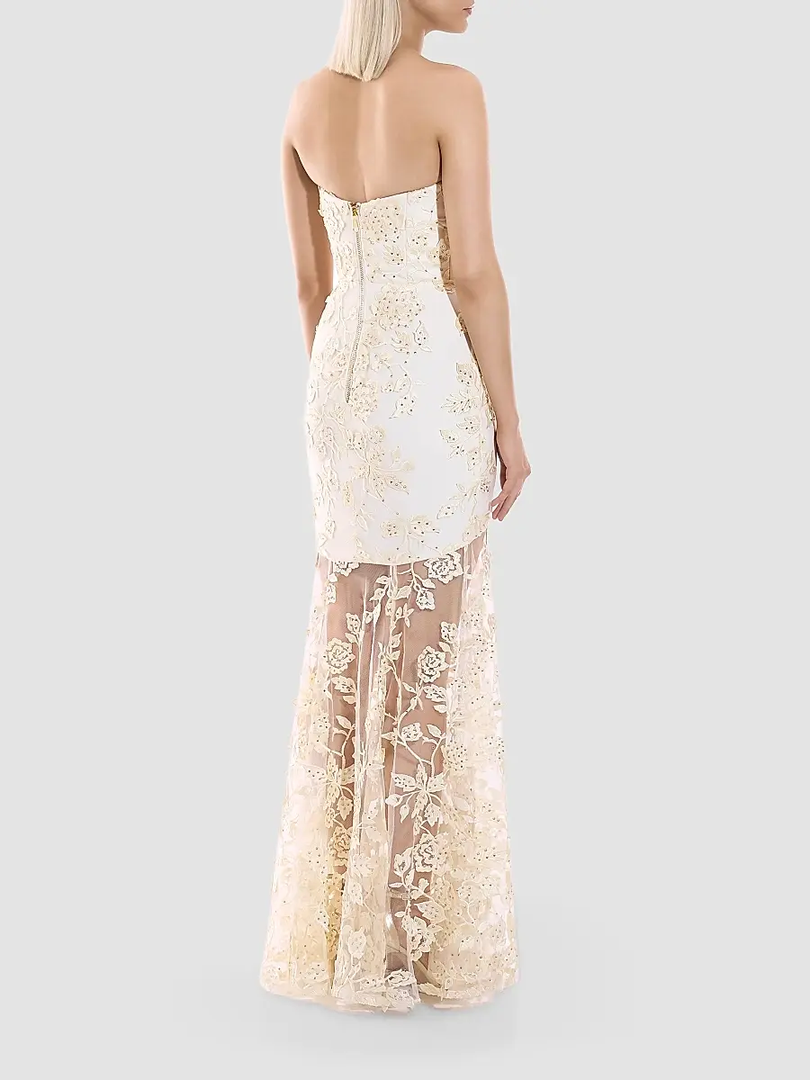 Zhivago Women's The Voice Returns Embroidered Strapless Gown | Thumbnail 3