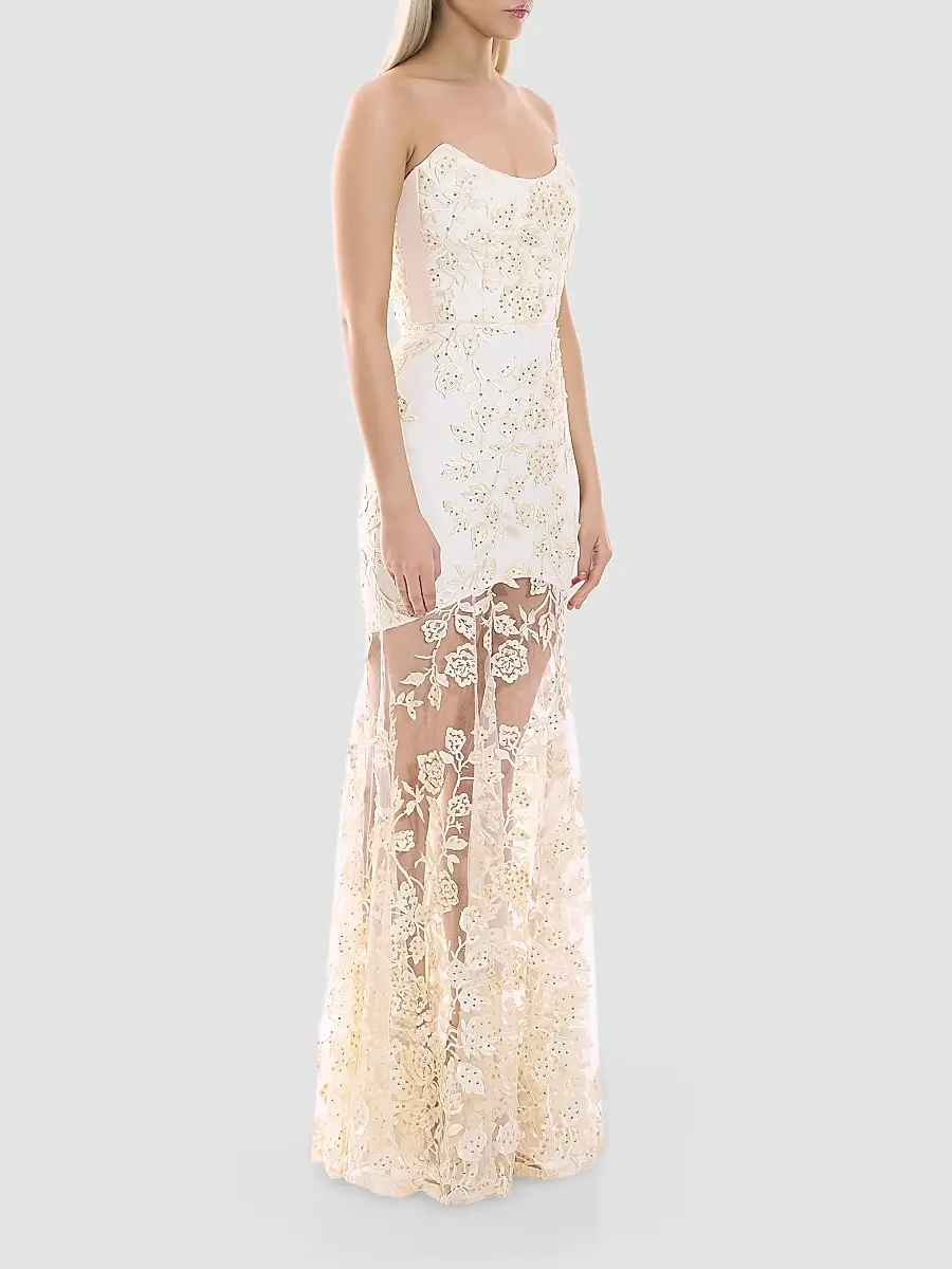 Zhivago Women's The Voice Returns Embroidered Strapless Gown | Thumbnail 4