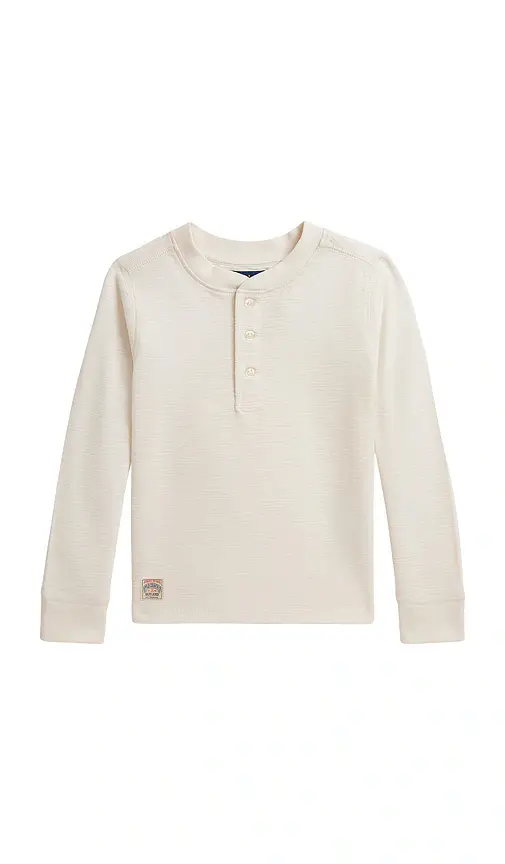 Polo Ralph Lauren Kids Long-sleeve Waffle Knit Henley Shirt | Image 1 Polo Ralph Lauren Kids Long-sleeve Waffle Knit Henley Shirt | Image 1