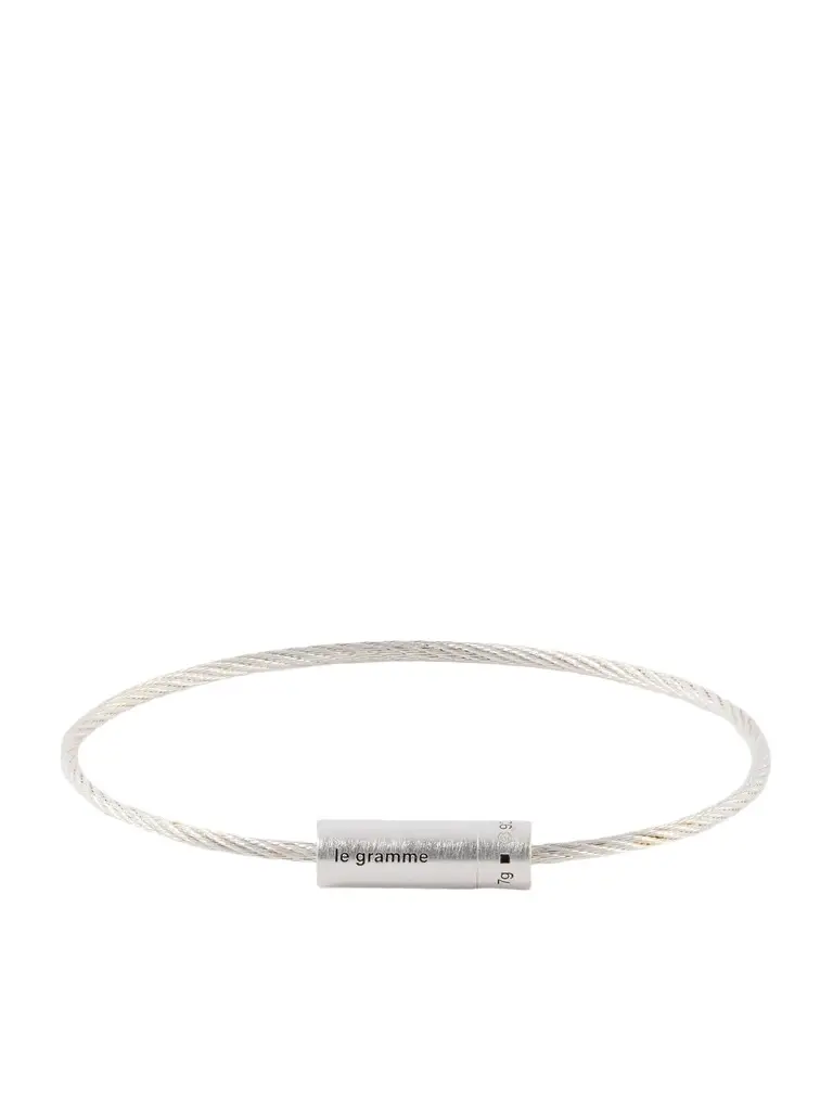 LE GRAMME 7g Brushed Sterling Silver Cable Bracelet - Men | Image 1 LE GRAMME 7g Brushed Sterling Silver Cable Bracelet - Men | Image 1