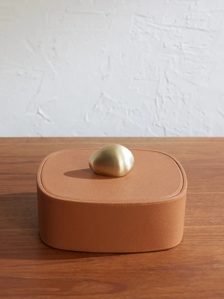 ASSOULINE Pebbled Leather Trinket Box - Men | Image 1 ASSOULINE Pebbled Leather Trinket Box - Men | Image 1