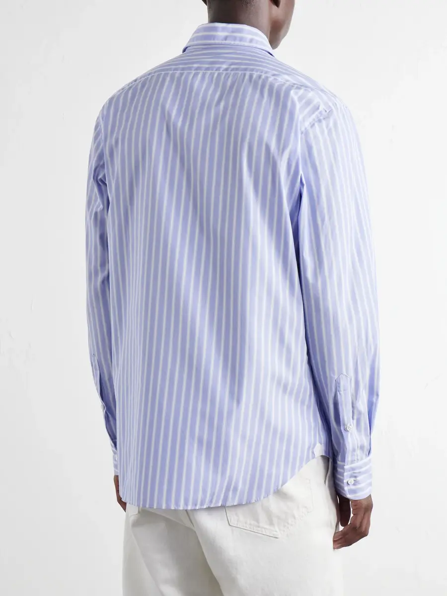Husbands Striped Supima Cotton-Poplin Shirt - Men | Thumbnail 4 Husbands Striped Supima Cotton-Poplin Shirt - Men | Thumbnail 4