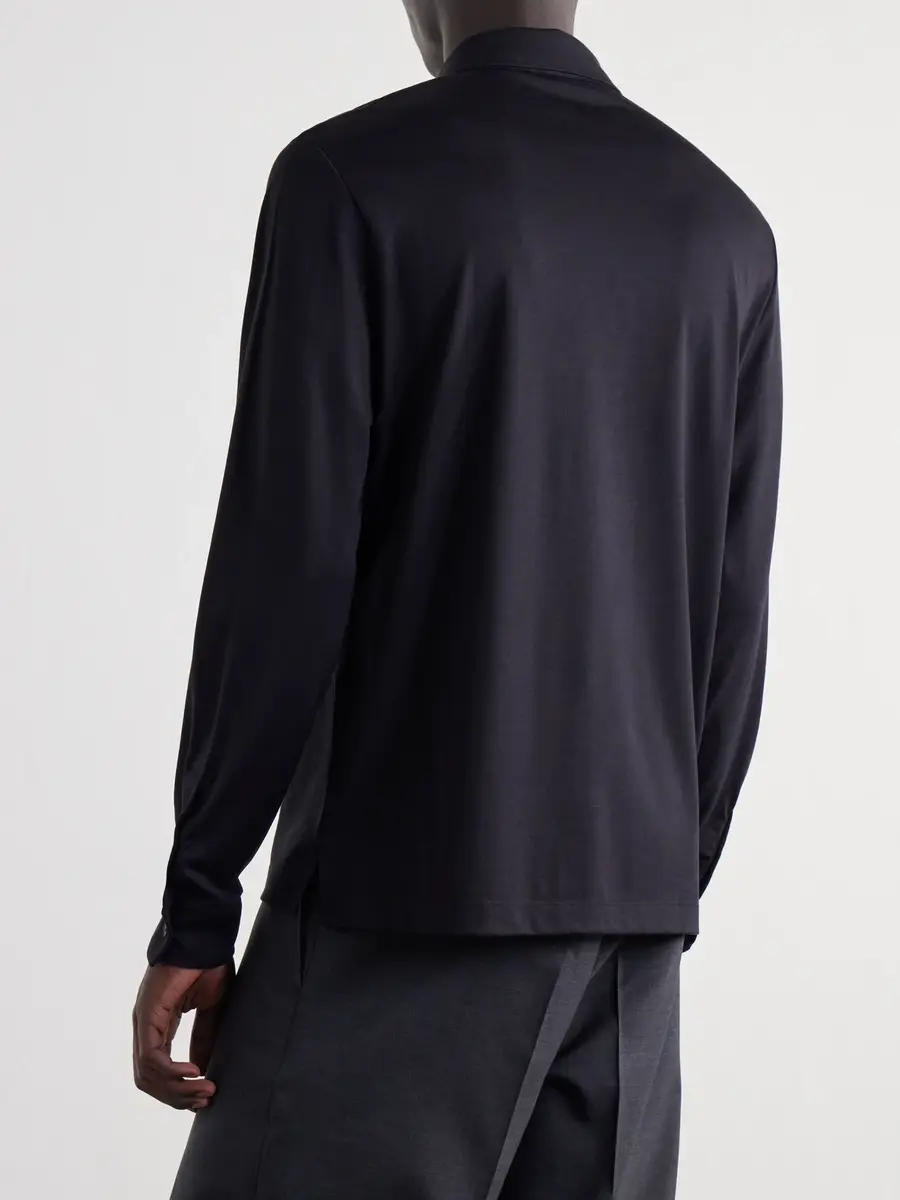 MR P. Silk and Cotton-Blend Polo Shirt - Men | Thumbnail 4 MR P. Silk and Cotton-Blend Polo Shirt - Men | Thumbnail 4