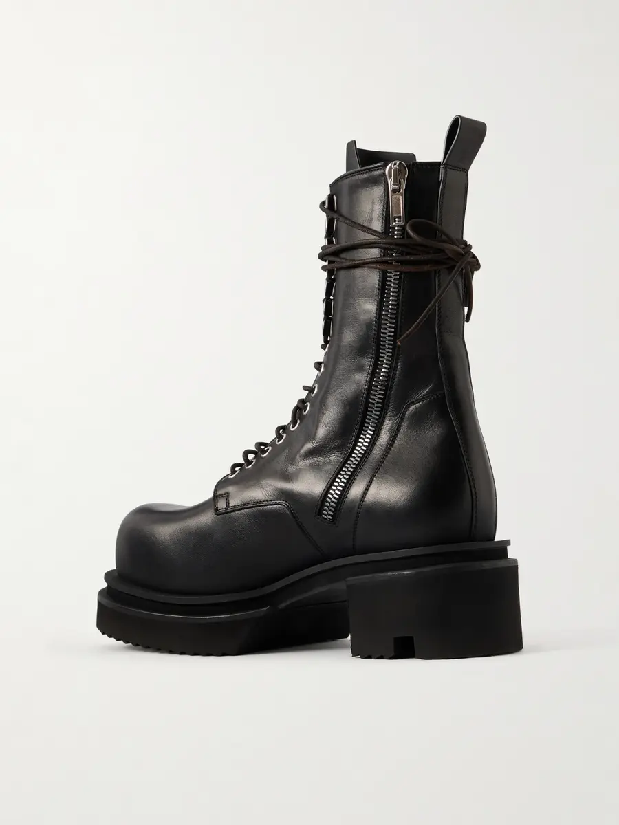 Rick Owens Bogun Leather Lace-up Boots - Men | Thumbnail 4
