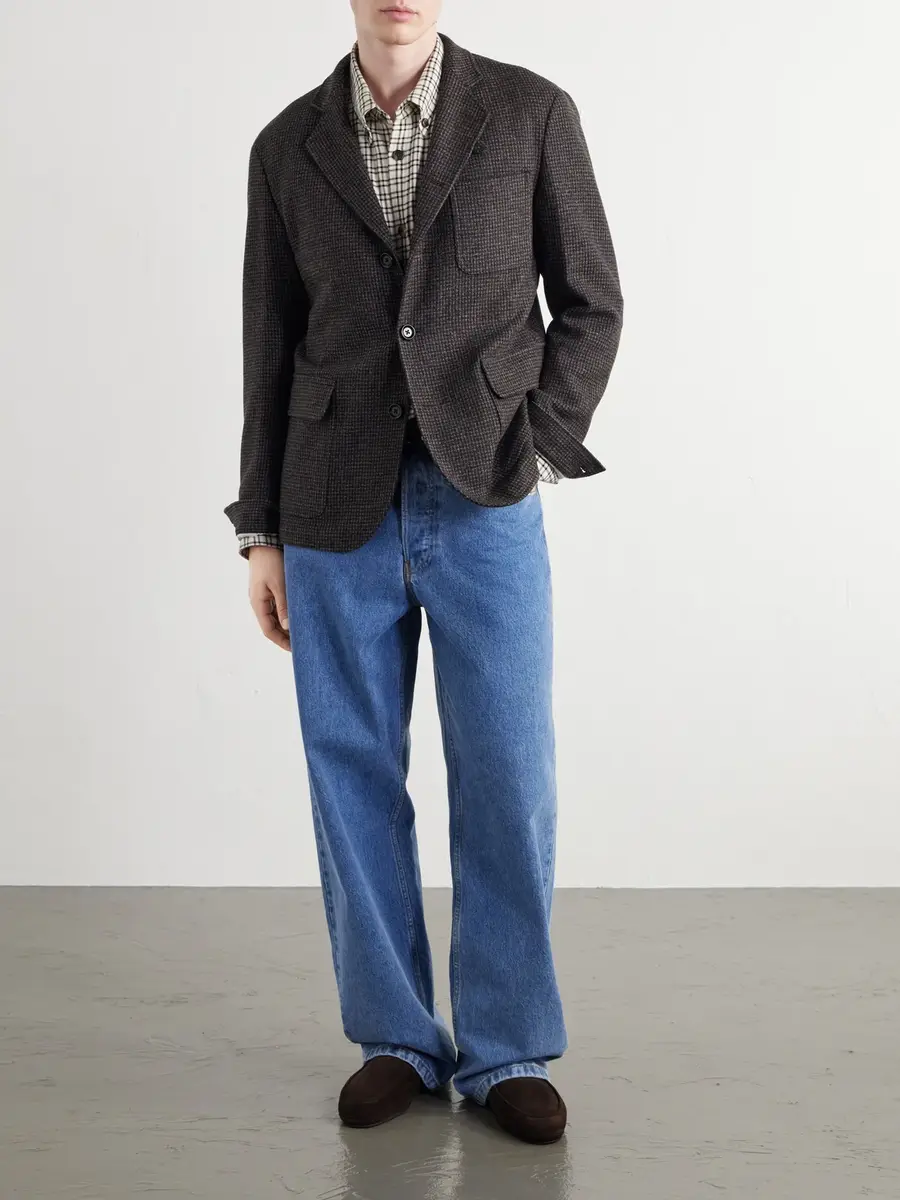 Oliver Spencer Solms Wool-Blend Houndstooth Blazer - Men | Thumbnail 2 Oliver Spencer Solms Wool-Blend Houndstooth Blazer - Men | Thumbnail 2