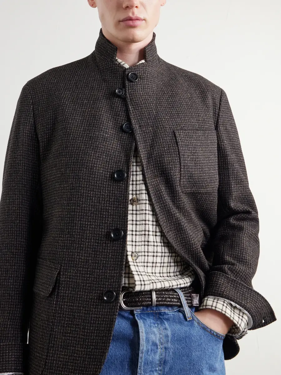 Oliver Spencer Solms Wool-Blend Houndstooth Blazer - Men | Thumbnail 5 Oliver Spencer Solms Wool-Blend Houndstooth Blazer - Men | Thumbnail 5