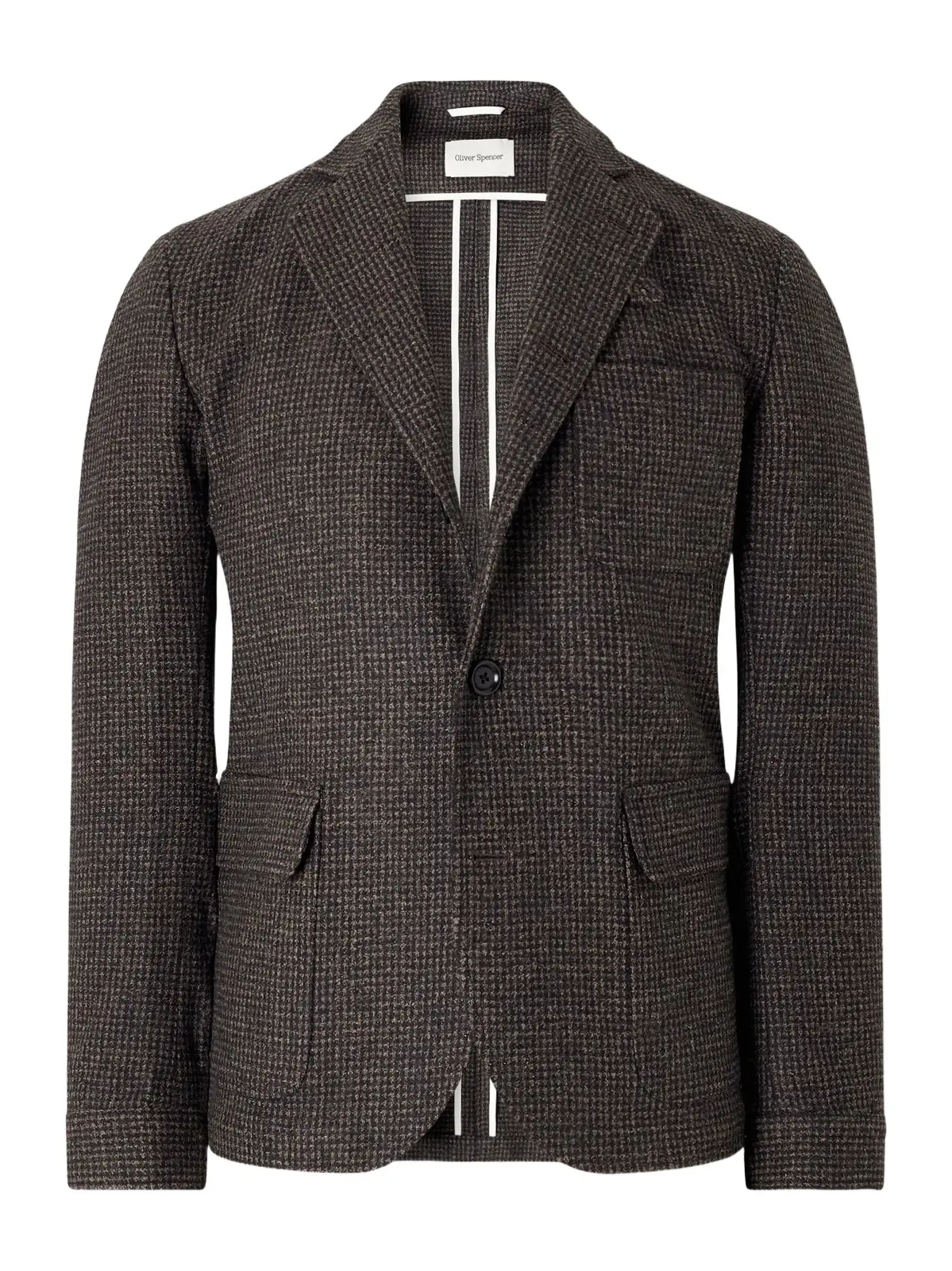 Oliver Spencer Solms Wool-Blend Houndstooth Blazer - Men