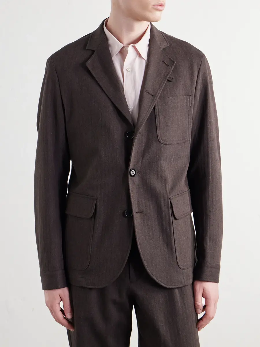 Oliver Spencer Solms Cotton-Blend Herringbone Suit Jacket - Men | Thumbnail 3 Oliver Spencer Solms Cotton-Blend Herringbone Suit Jacket - Men | Thumbnail 3