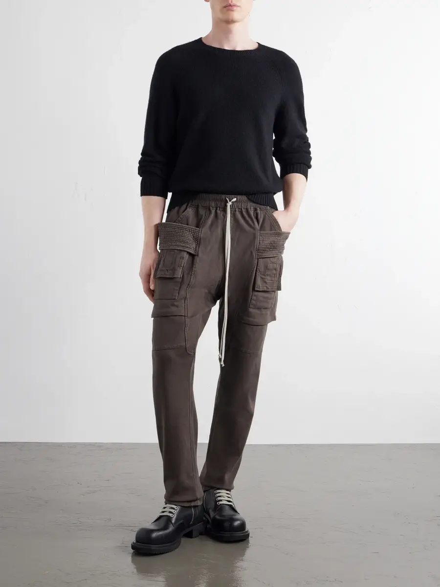 DRKSHDW by Rick Owens Creatch Tapered Cotton-Jersey Sweatpants - Men | Thumbnail 2 DRKSHDW by Rick Owens Creatch Tapered Cotton-Jersey Sweatpants - Men | Thumbnail 2