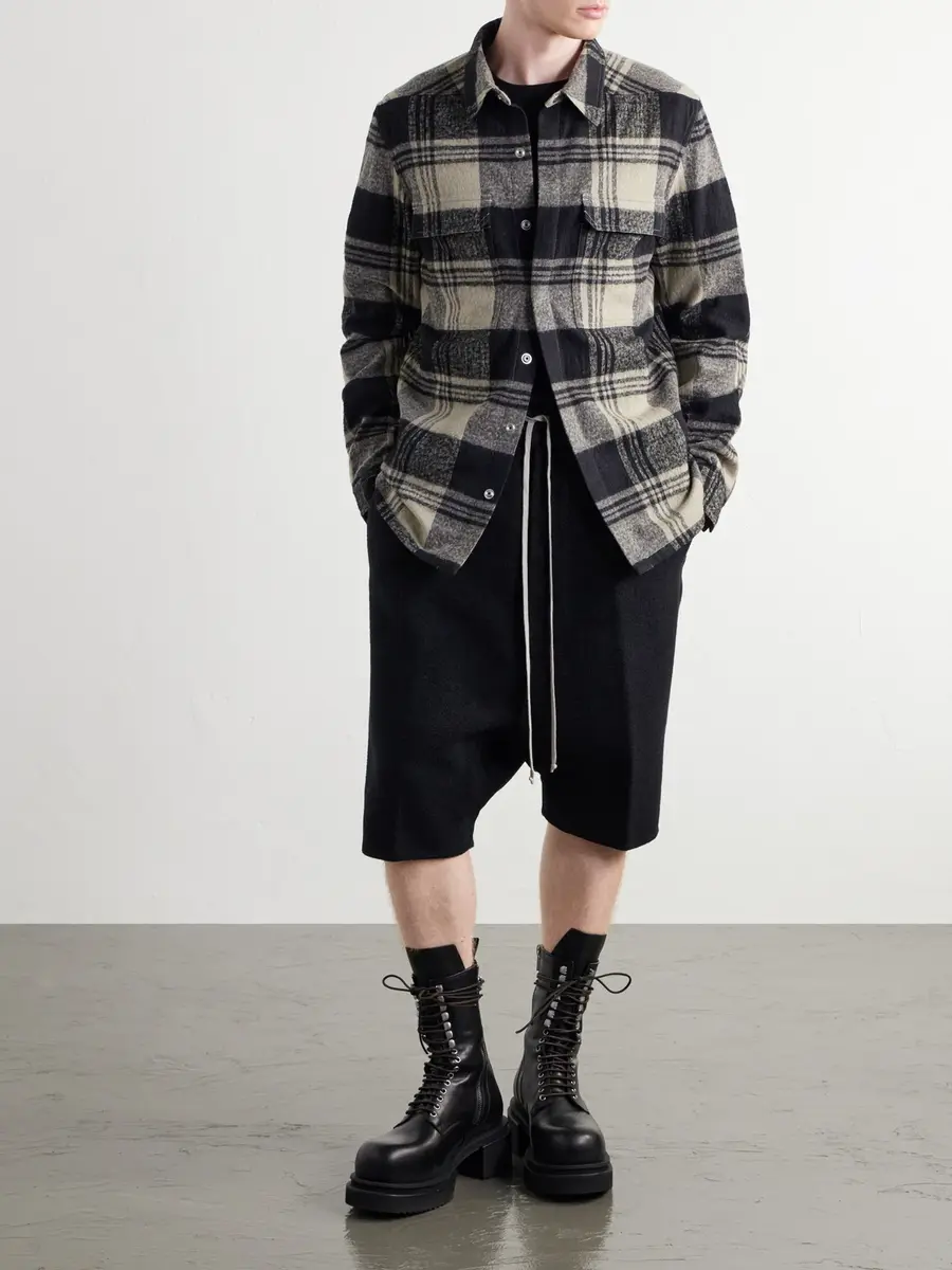 Rick Owens Rick's Pods Straight-Leg Cashmere Drawstring Shorts - Men | Thumbnail 2