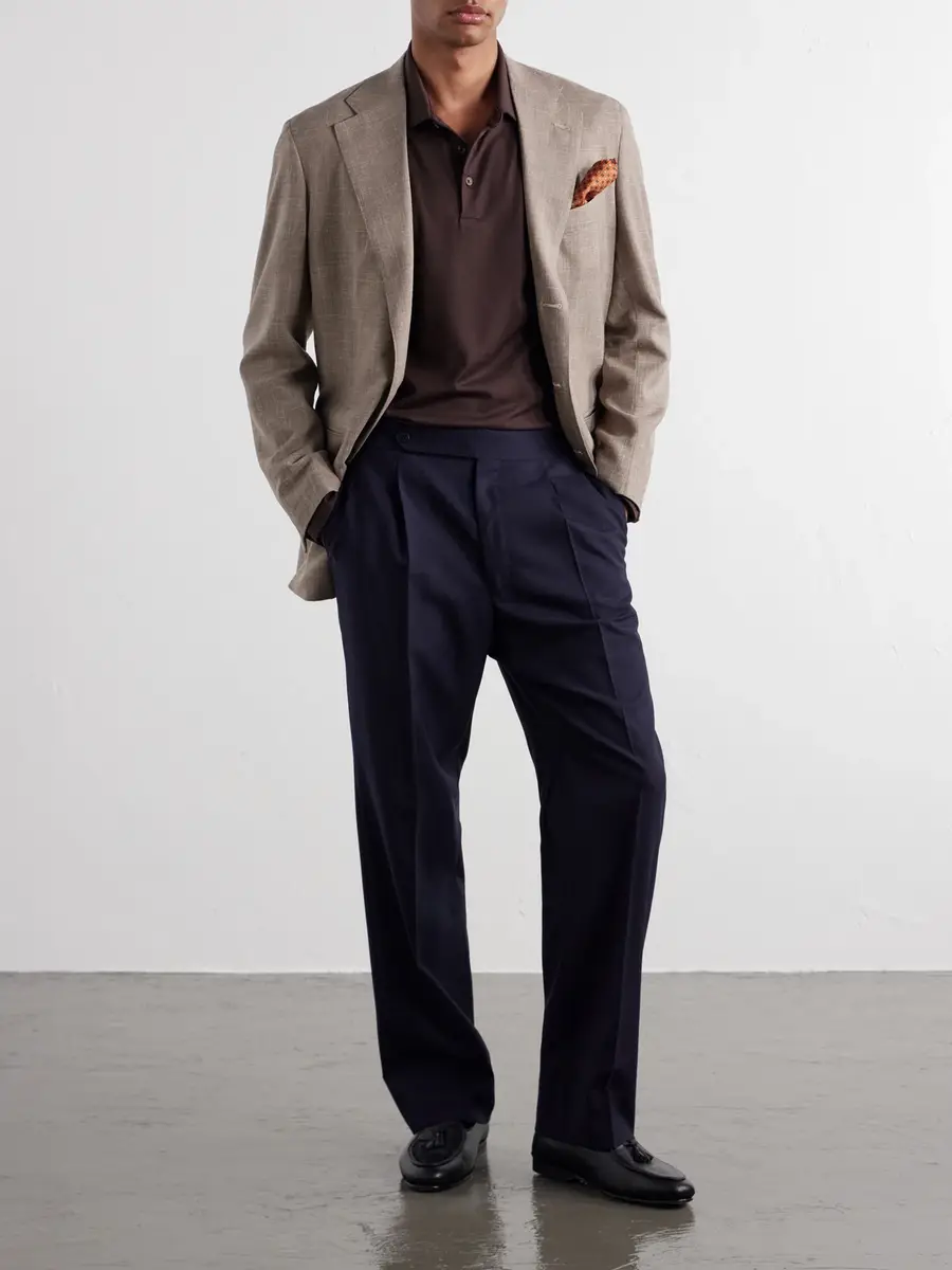MR P. Silk and Cotton-Blend Polo Shirt - Men | Thumbnail 2 MR P. Silk and Cotton-Blend Polo Shirt - Men | Thumbnail 2