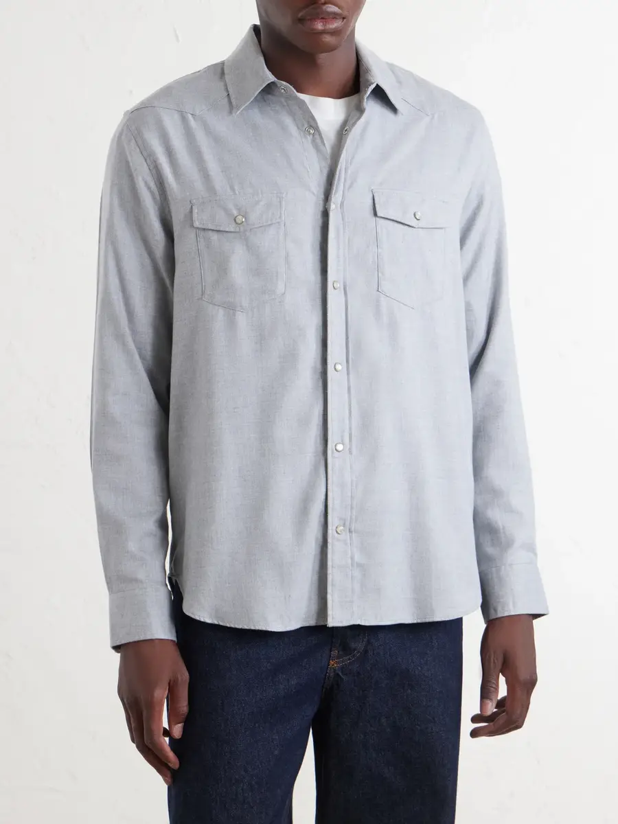 MR P. Herringbone Cotton and Lyocell-Blend Shirt - Men | Thumbnail 3 MR P. Herringbone Cotton and Lyocell-Blend Shirt - Men | Thumbnail 3