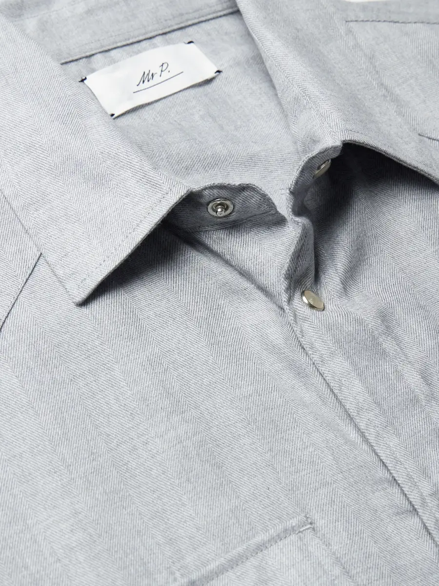 MR P. Herringbone Cotton and Lyocell-Blend Shirt - Men | Thumbnail 6 MR P. Herringbone Cotton and Lyocell-Blend Shirt - Men | Thumbnail 6