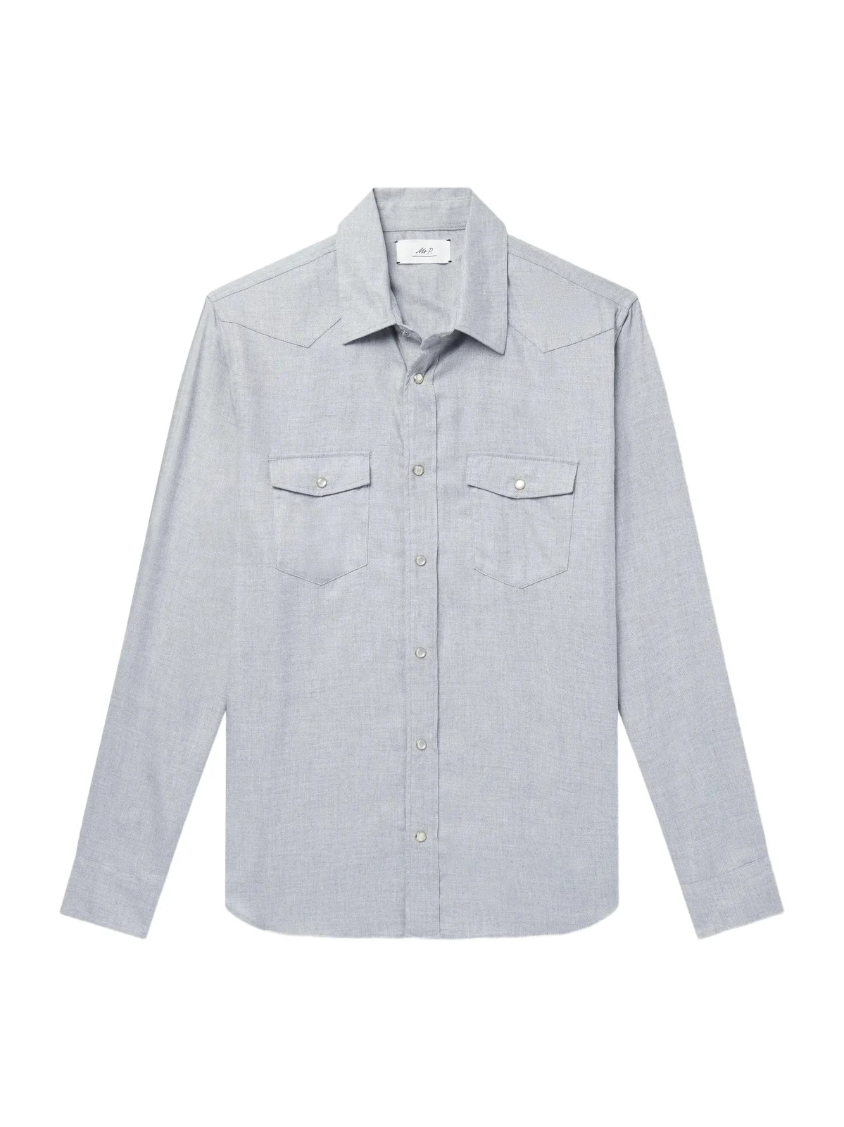 Herringbone Cotton and Lyocell-Blend Shirt - Men Herringbone Cotton and Lyocell-Blend Shirt - Men