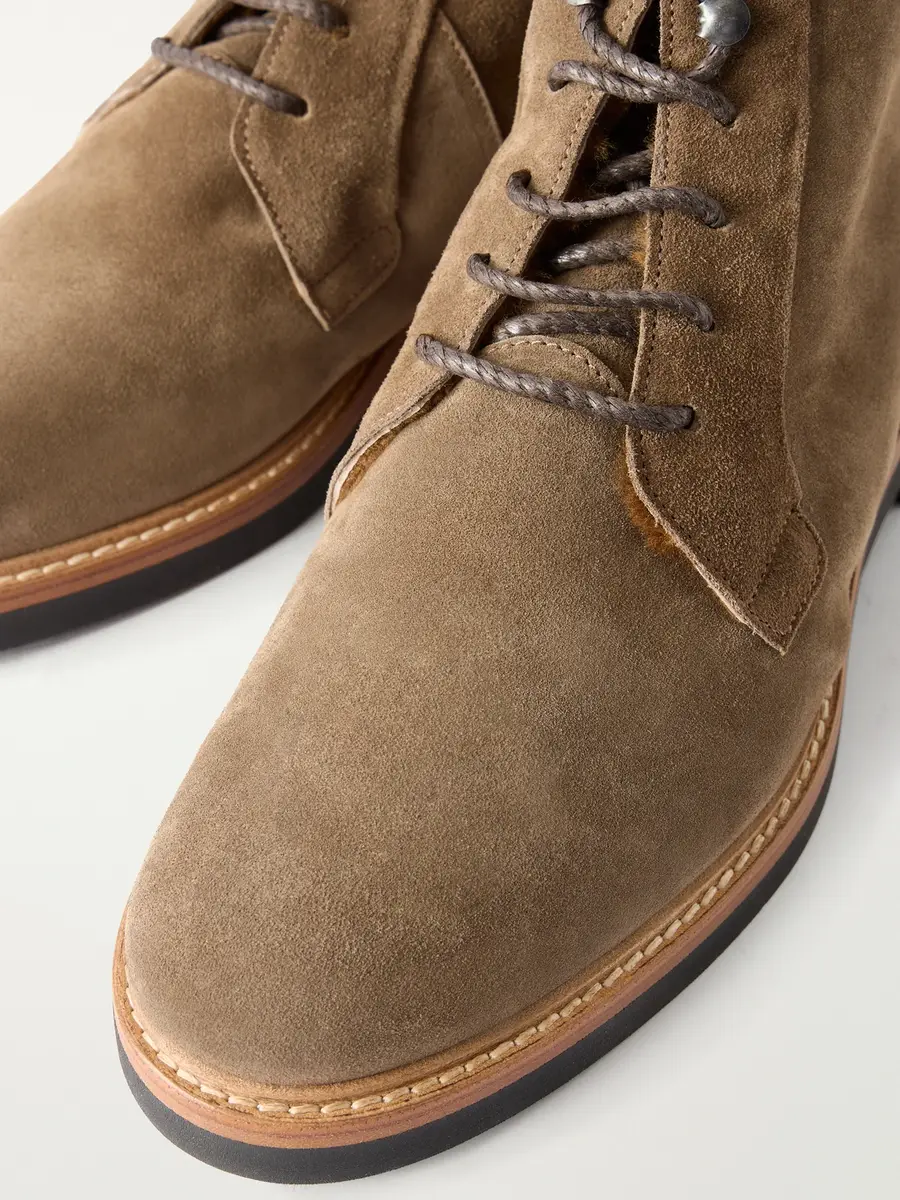MR P. Shearling-Lined Suede Lace-Up Boots - Men | Thumbnail 5