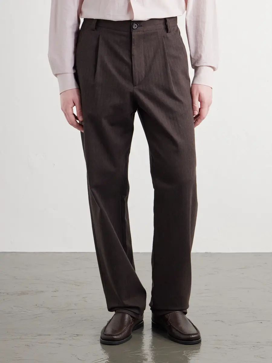 Oliver Spencer Morton Straight-Leg Pleated Herringbone Stretch-Cotton Suit Trousers - Men | Thumbnail 3 Oliver Spencer Morton Straight-Leg Pleated Herringbone Stretch-Cotton Suit Trousers - Men | Thumbnail 3