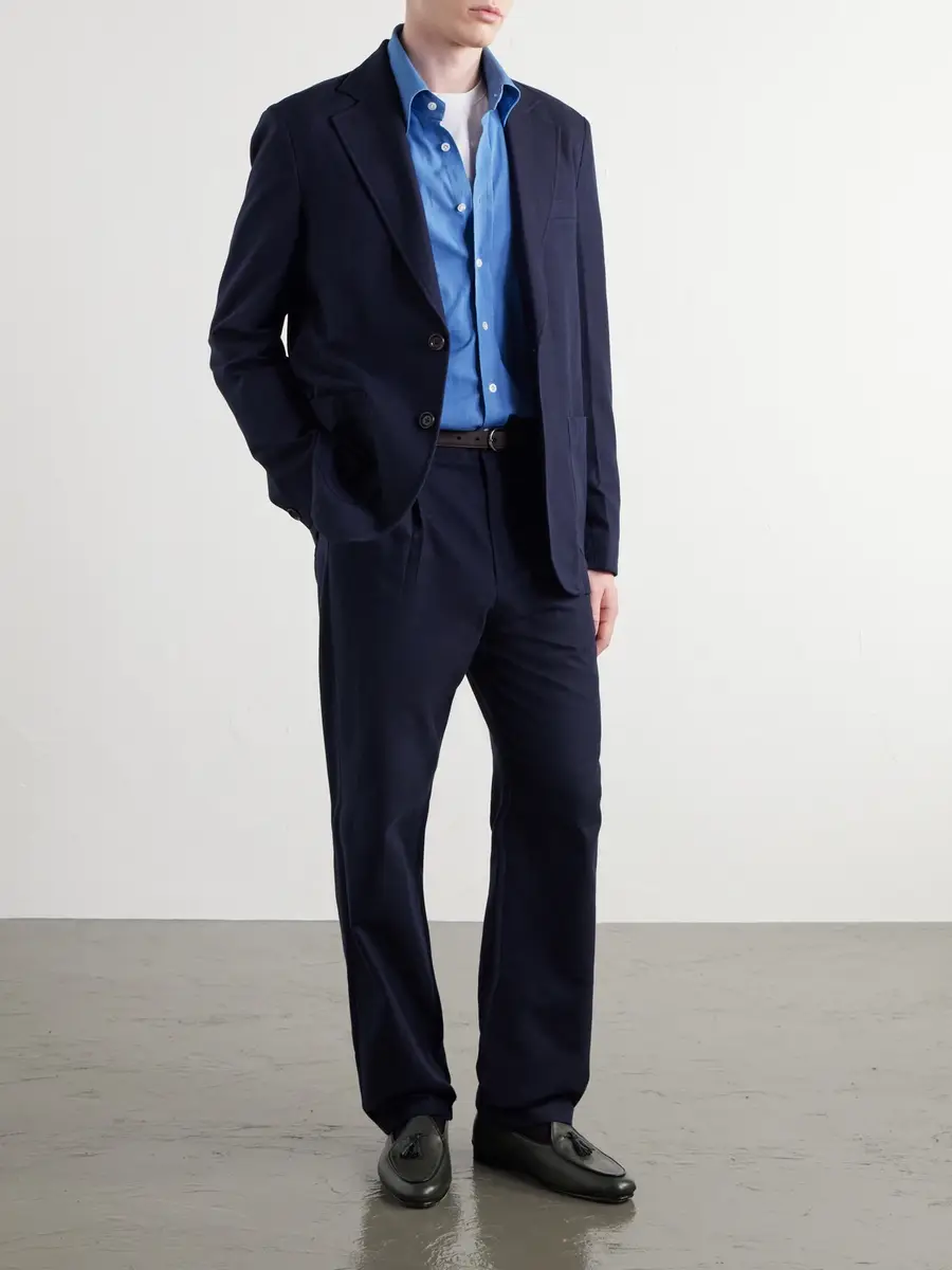 Oliver Spencer Morton Straight-Leg Pleated Cotton and Wool-Blend Suit Trousers - Men | Thumbnail 2 Oliver Spencer Morton Straight-Leg Pleated Cotton and Wool-Blend Suit Trousers - Men | Thumbnail 2