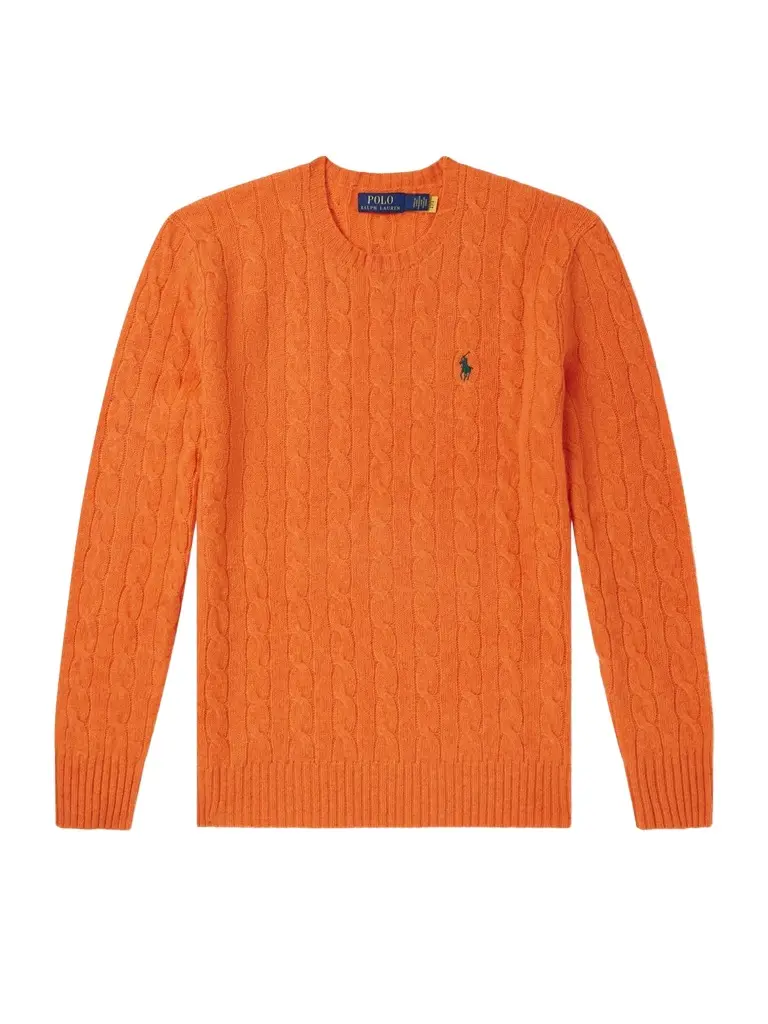 Polo Ralph Lauren Logo-Embroidered Cable-Knit Wool and Cashmere-Blend Sweater - Men | Image 1 Polo Ralph Lauren Logo-Embroidered Cable-Knit Wool and Cashmere-Blend Sweater - Men | Image 1