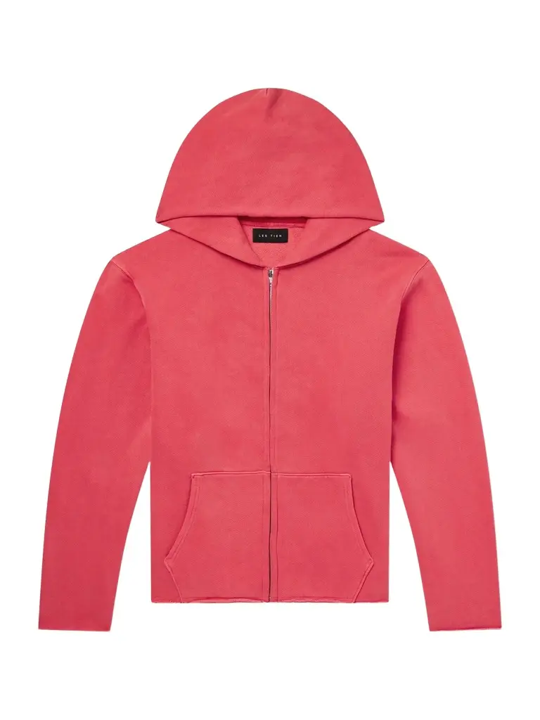 Les Tien Garment-Dyed Distressed Cotton-Jersey Zip-Up Hoodie - Men | Image 1 Les Tien Garment-Dyed Distressed Cotton-Jersey Zip-Up Hoodie - Men | Image 1