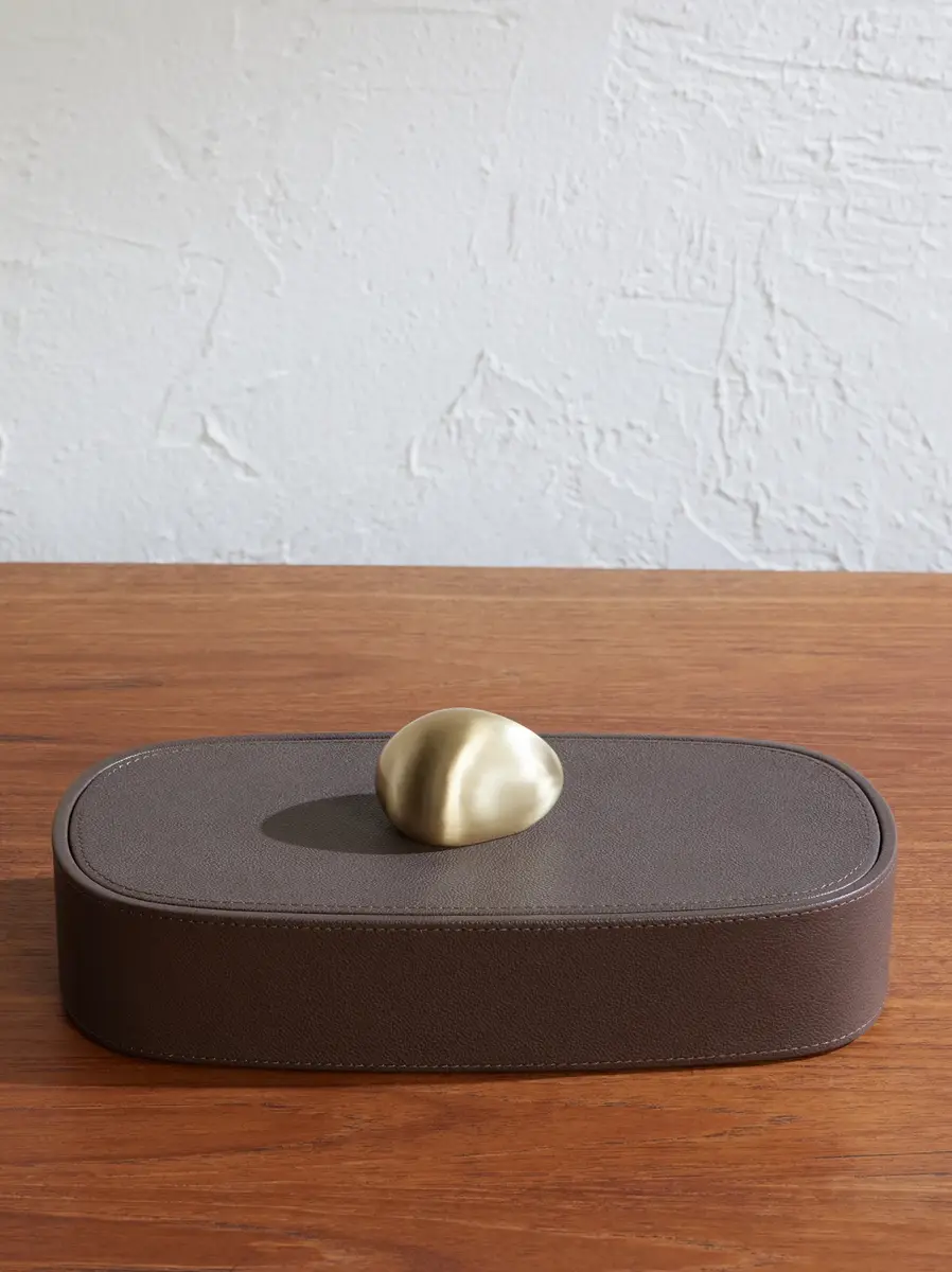ASSOULINE Pebbled Leather Trinket Box - Men | Image 1 ASSOULINE Pebbled Leather Trinket Box - Men | Image 1