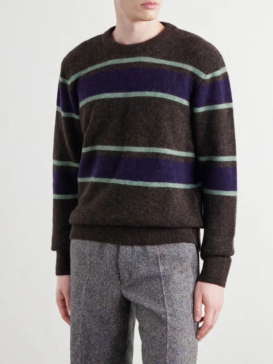 Oliver Spencer Blenheim Striped Wool-Blend Sweater - Men | Thumbnail 3