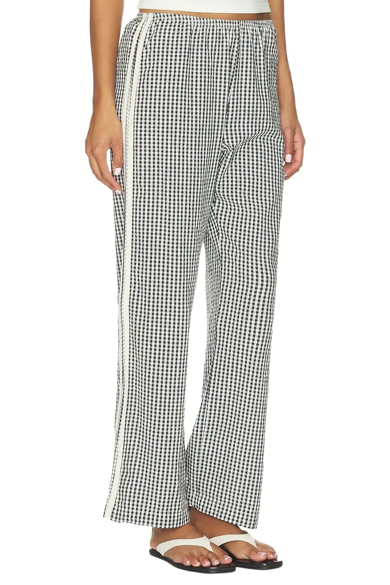 The Cotton Gingham Stripe Crop Pant