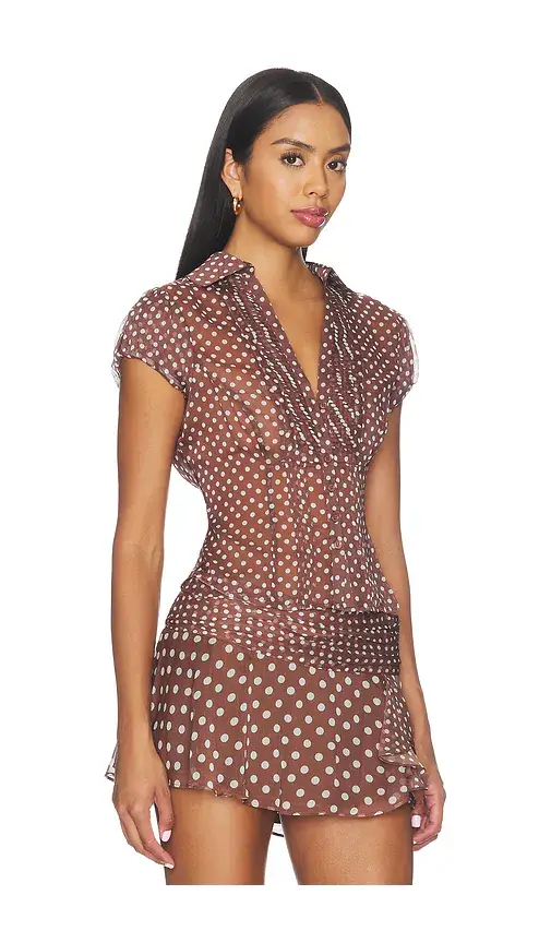 Guizio Dolce Pleated Button Up Top | Thumbnail 2