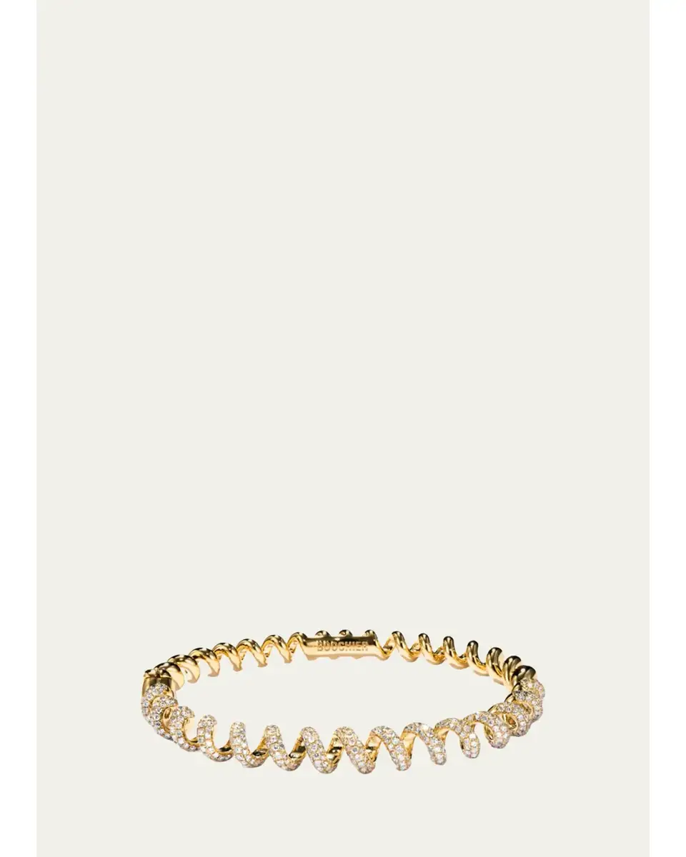 Boochier 18K Yellow Gold Diamond Slinkee Bangle